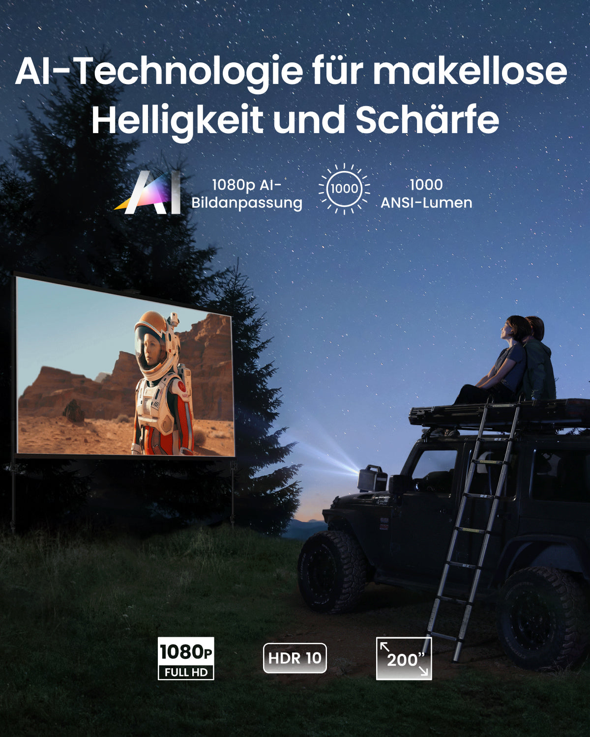 Mars 3 | Outdoor-Projektor mit langer Spielzeit