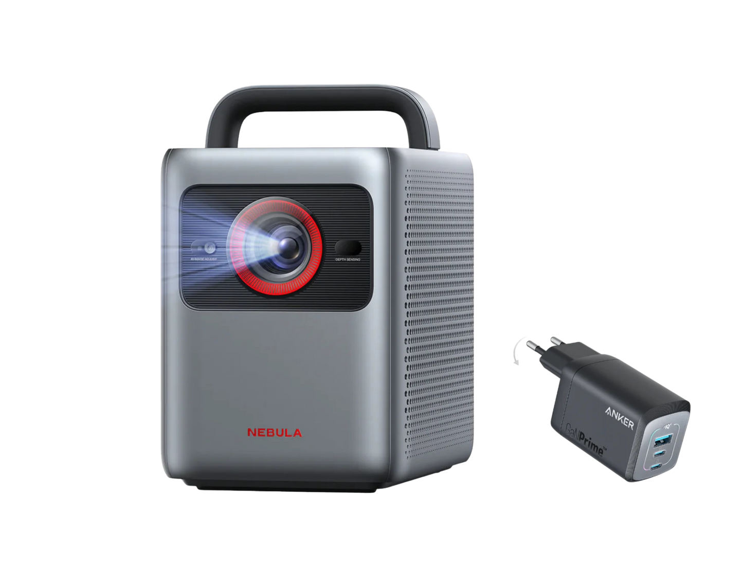 Cosmos 4K SE | Dolby Vision-Projektor mit Google TV + Anker Prime 100W GaN Wandladegerät (3 Ports)